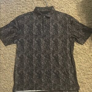 Bobby Jones Black Polo Shirt with Paisley Print